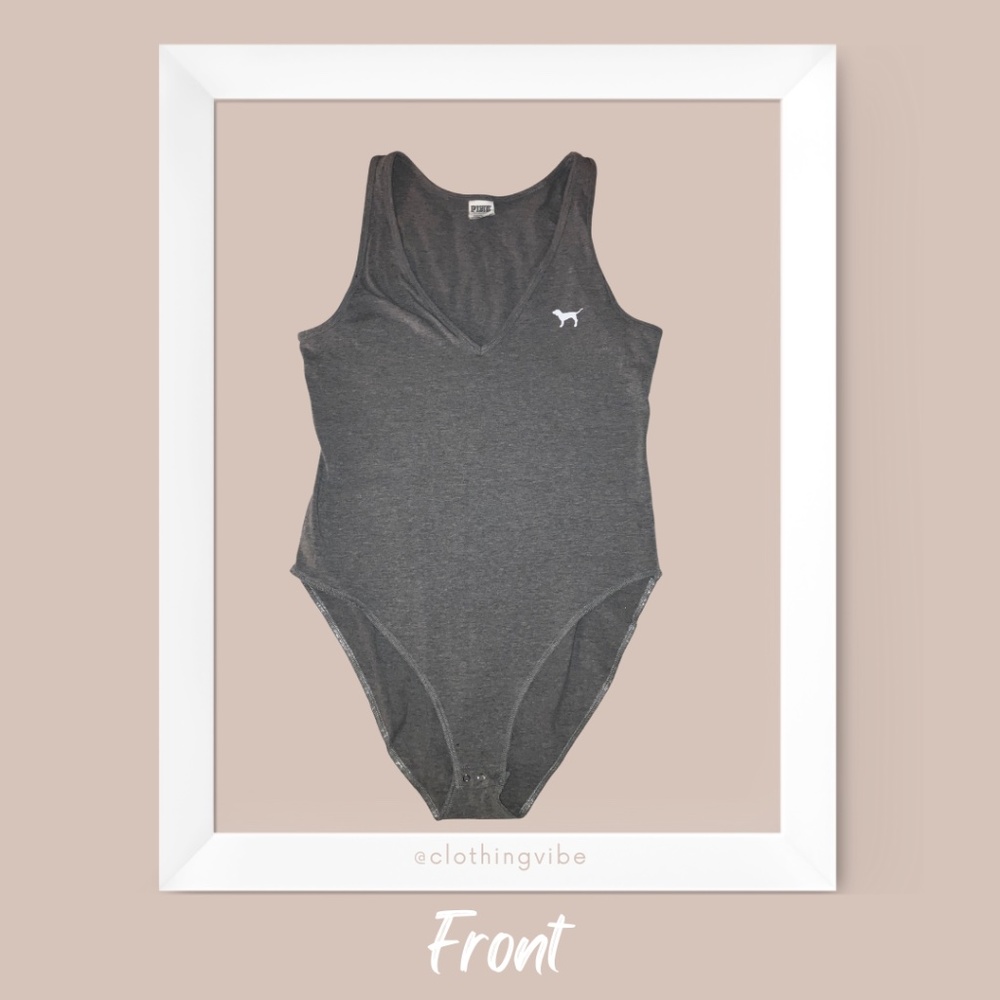 L | Gray V Neck Onepiece